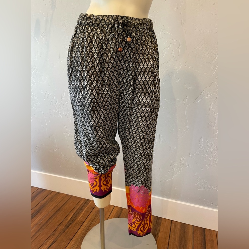 Patterned Women's Pants with Colorful Accents